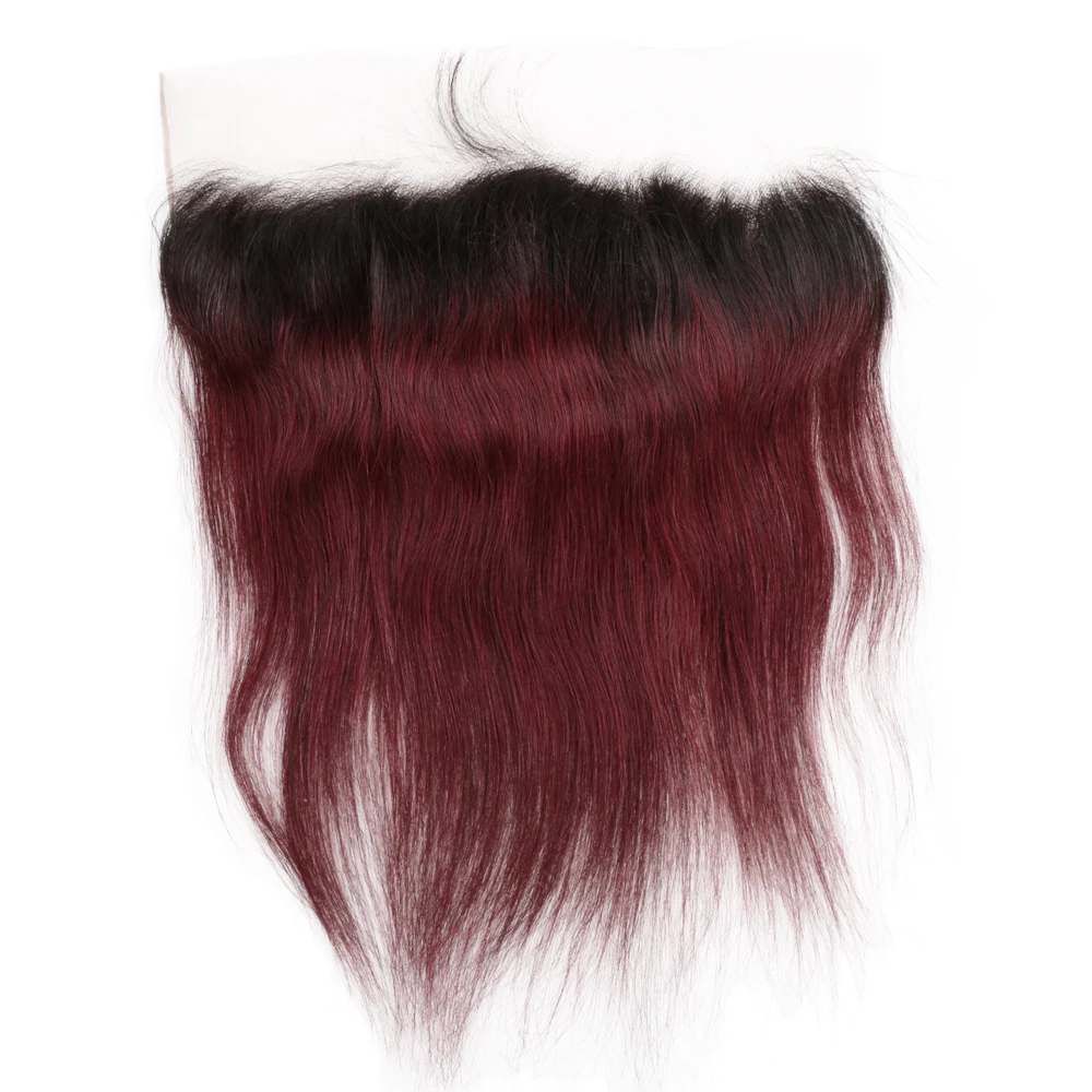 
Top Grade Real Virgin Indian Human Hair 1b/99j High End Ear To Ear Straight 13x4 Lace Frontal 