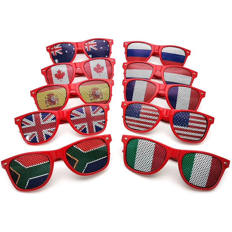 Wholesale soccer flag sunglasses microfiber drawstring bag pouches England Italy German american flag sunglasses