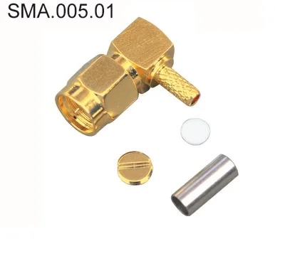 SMA MALE  RIGHT ANGLE CRIMP TYPE FOR RG58/LMR195/50-3