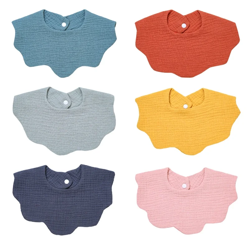 Muslin Baby Teething Bibs Lap-shoulder Cloths Bibs Baby Bandana Drool Bibs