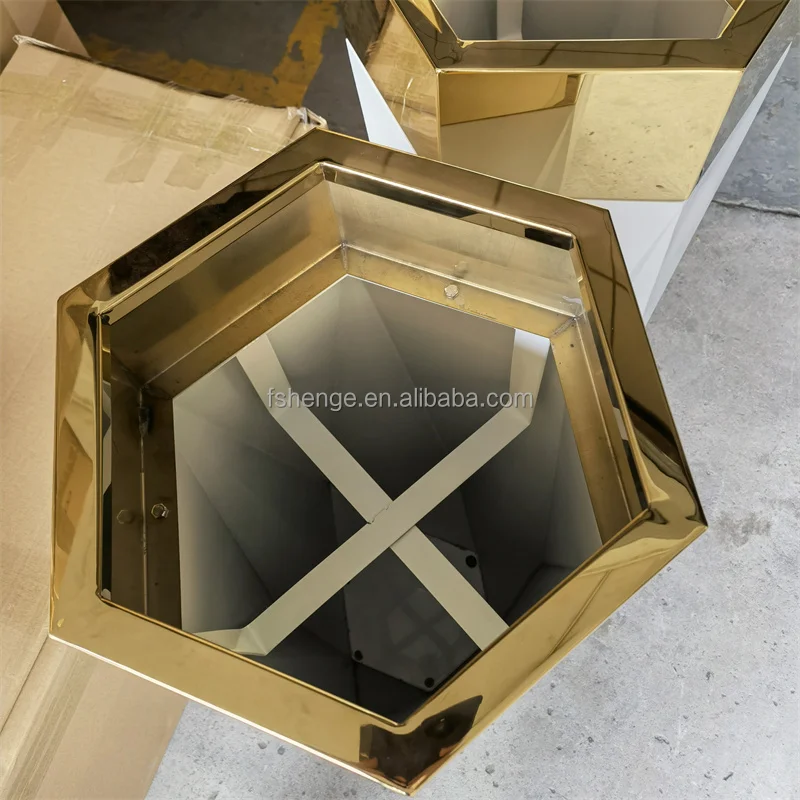 Irregular 304 Stainless Steel Plant Pot Street Metal Flower Box Big Size Planter Stand