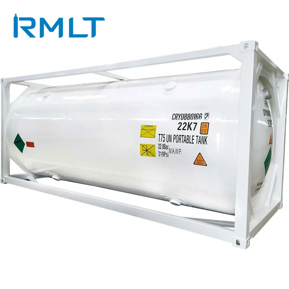 T75 Cryogenic Liquid Gas Oxgen Nitrogen Helium 40FT LNG ISO Tank Container