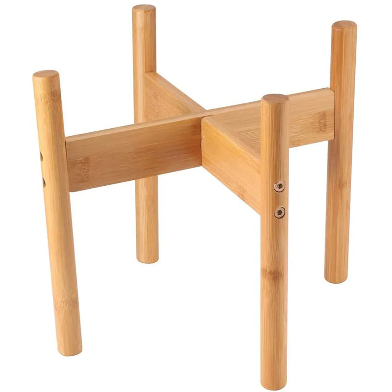 Customizable extension-type Storage Shelves Pot Stand Display Rack Natural Bamboo Wooden Flower Plant Stand for Balcony Indoor O