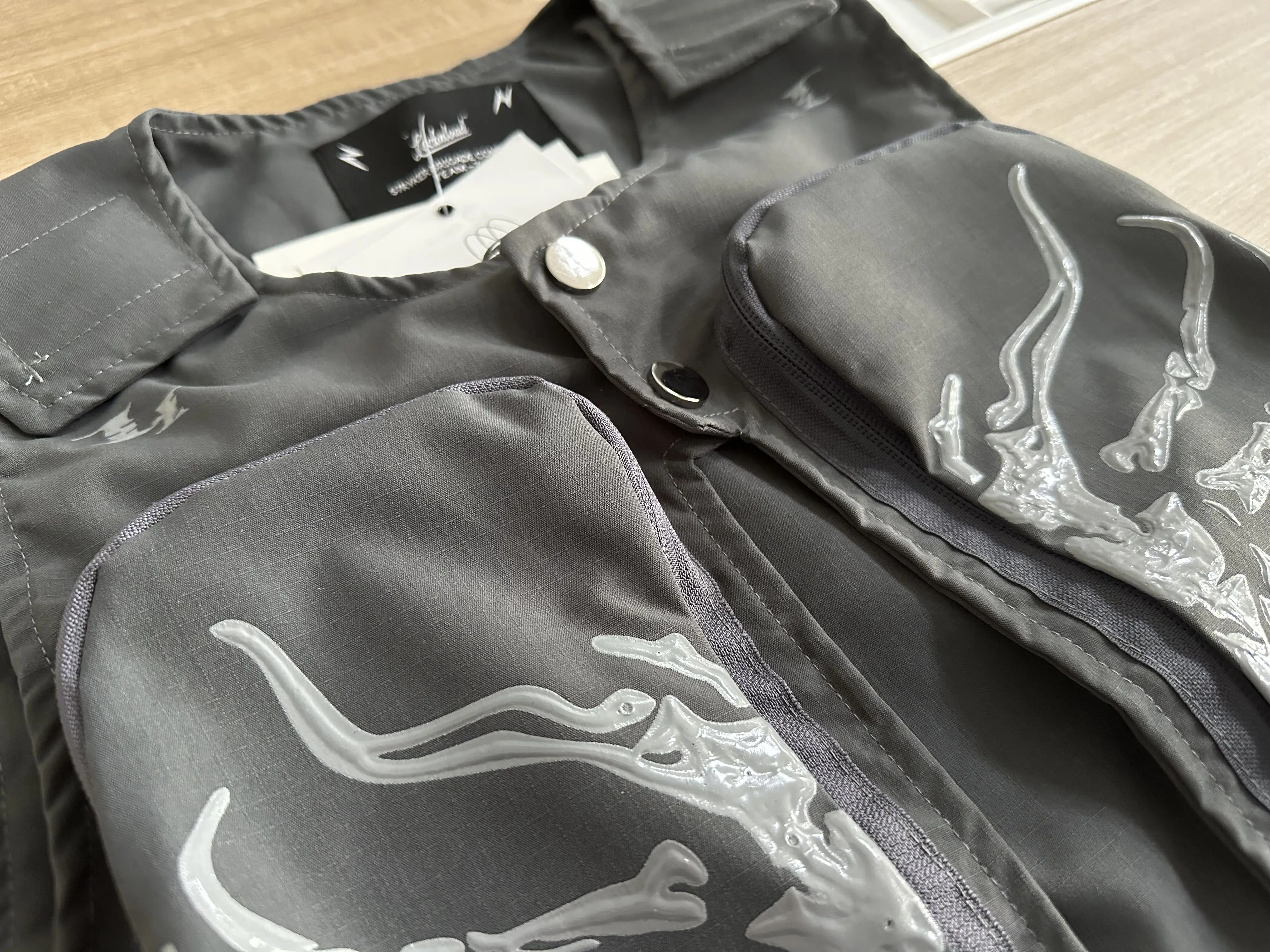 Sleeveless button overalls Jacket Unsex utility skeleton Vest Multi-pocket Functional vest men overalls utility vest