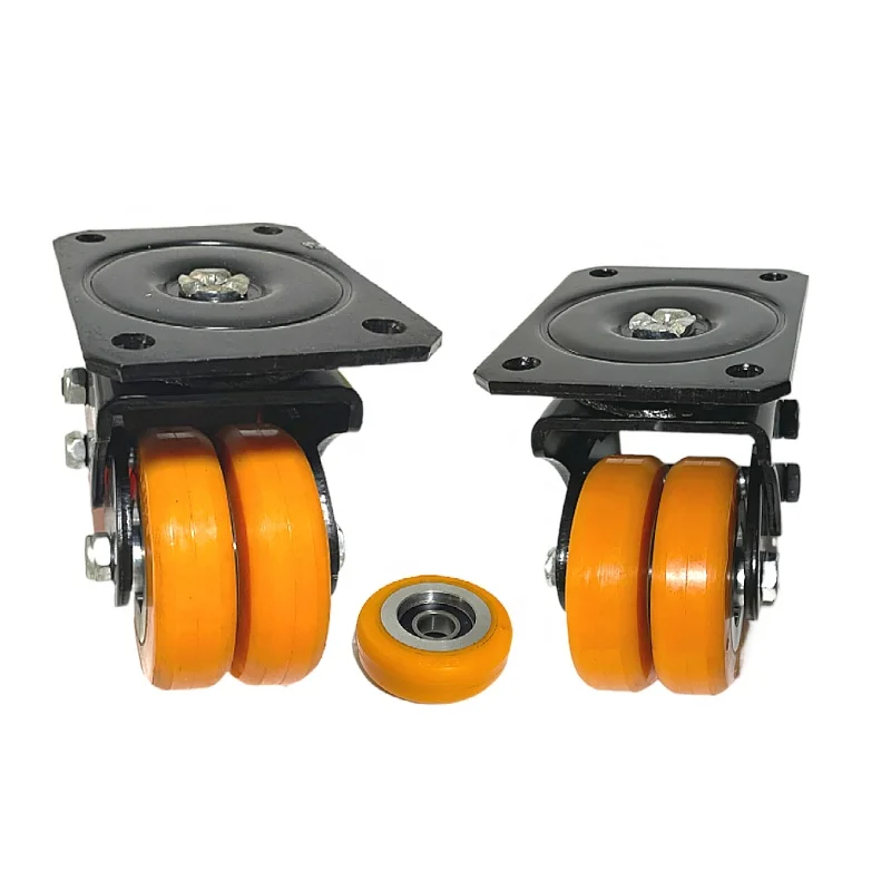 Customized  PU universal wheel 2 inch 2.5 inch 3 inch AGV aluminum core double row caster