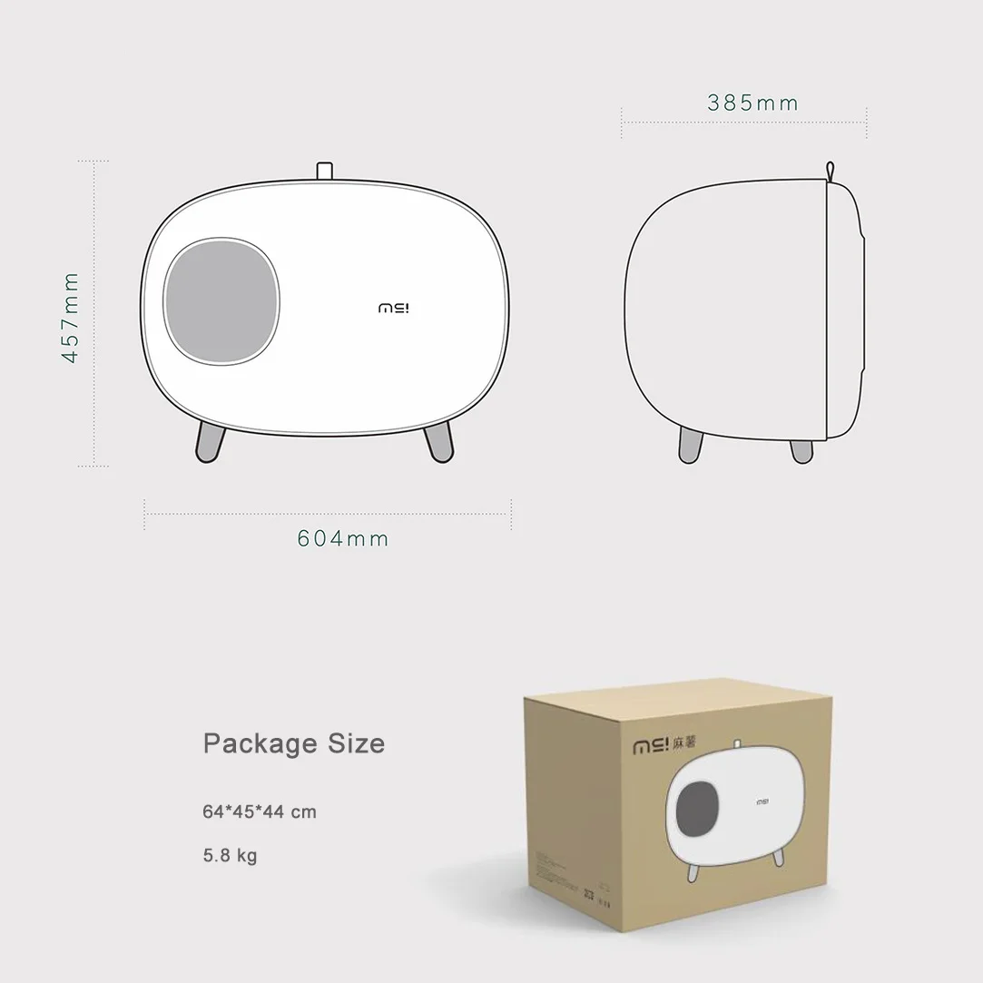 Multi-functional Hot Selling Enclosed Cat Litter Box Plastic Cat Litter Box Elegant  Pet Cat Toilet House