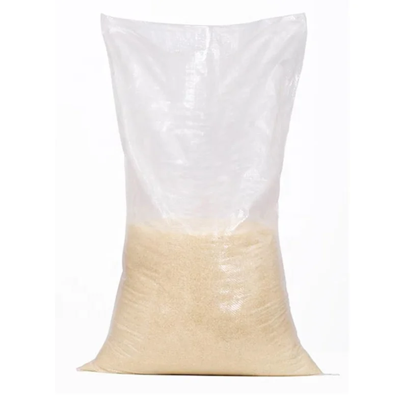 
100% polypropylene customized 25kg 50kg transparent rice packing pp woven bag 