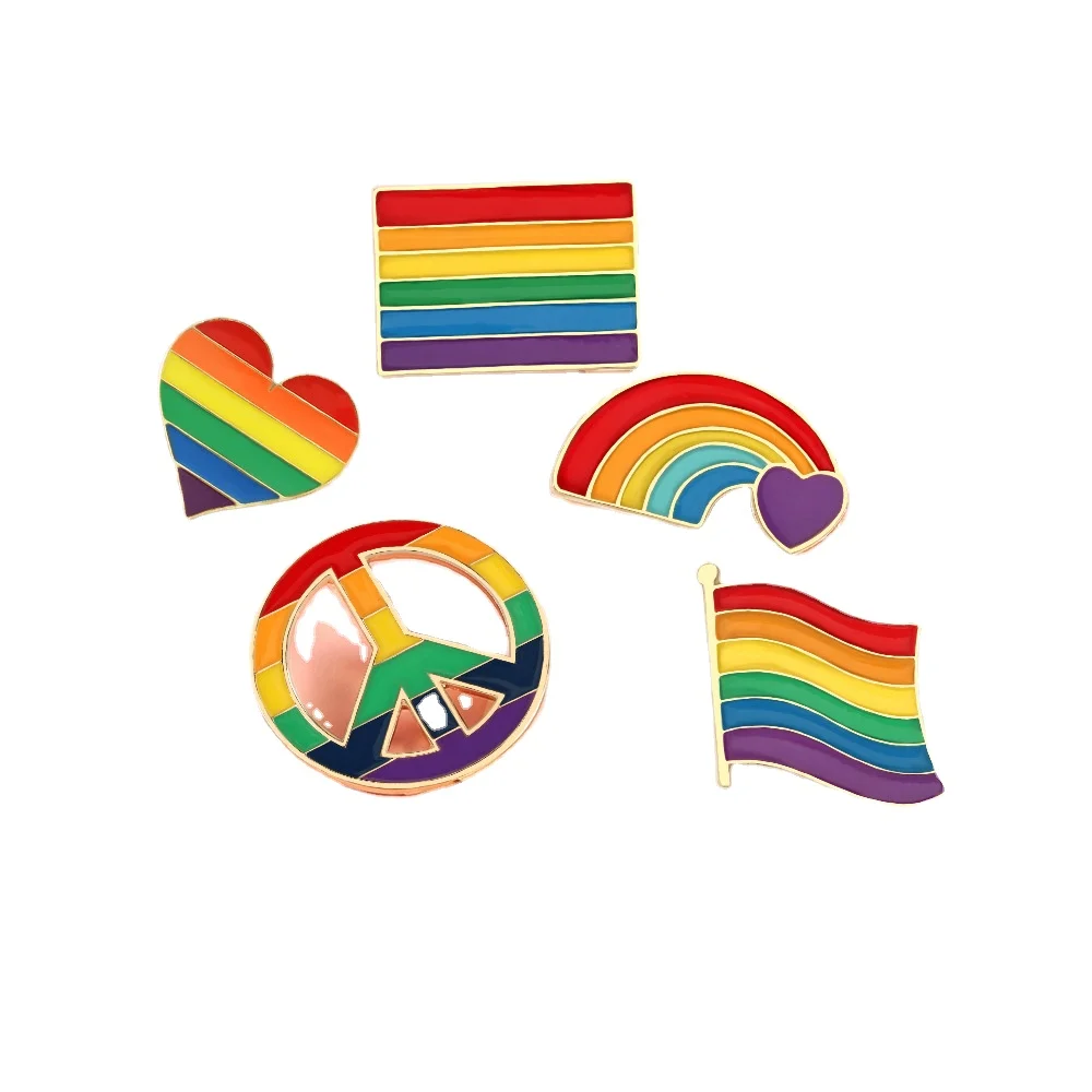 Rainbow bridge six color rainbow suit brooch metal cartoon hard enamel lapel pin