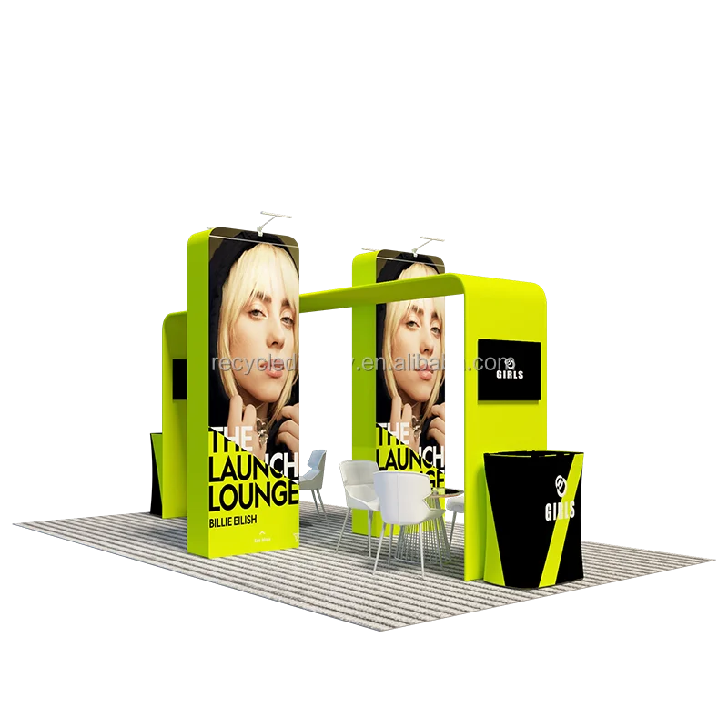 Portable Fashion Fair Booth Design Easy Assemble Modular custom printed fast build tawns exhibition trade show 10x20 booth