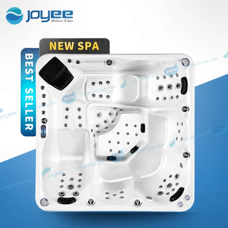 JOYEE hot selling 5 person spa balboa hot tub outdoor whirlpool plug and play hot spa tubs with bluetooth music speakers