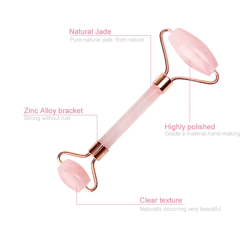 
Customized New Crystal Rose Quartz Face Roller Jade Gua Sha Tool Set For Facial Massage 