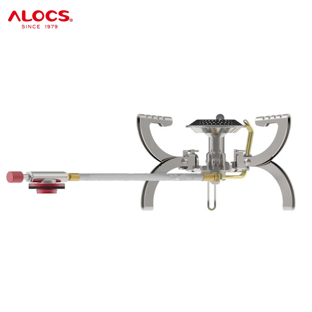 Alocs Hiking Backpacking Outdoor Portable Mini Butane Propane Camping Accessories Gas Stove Folding Gas Stove