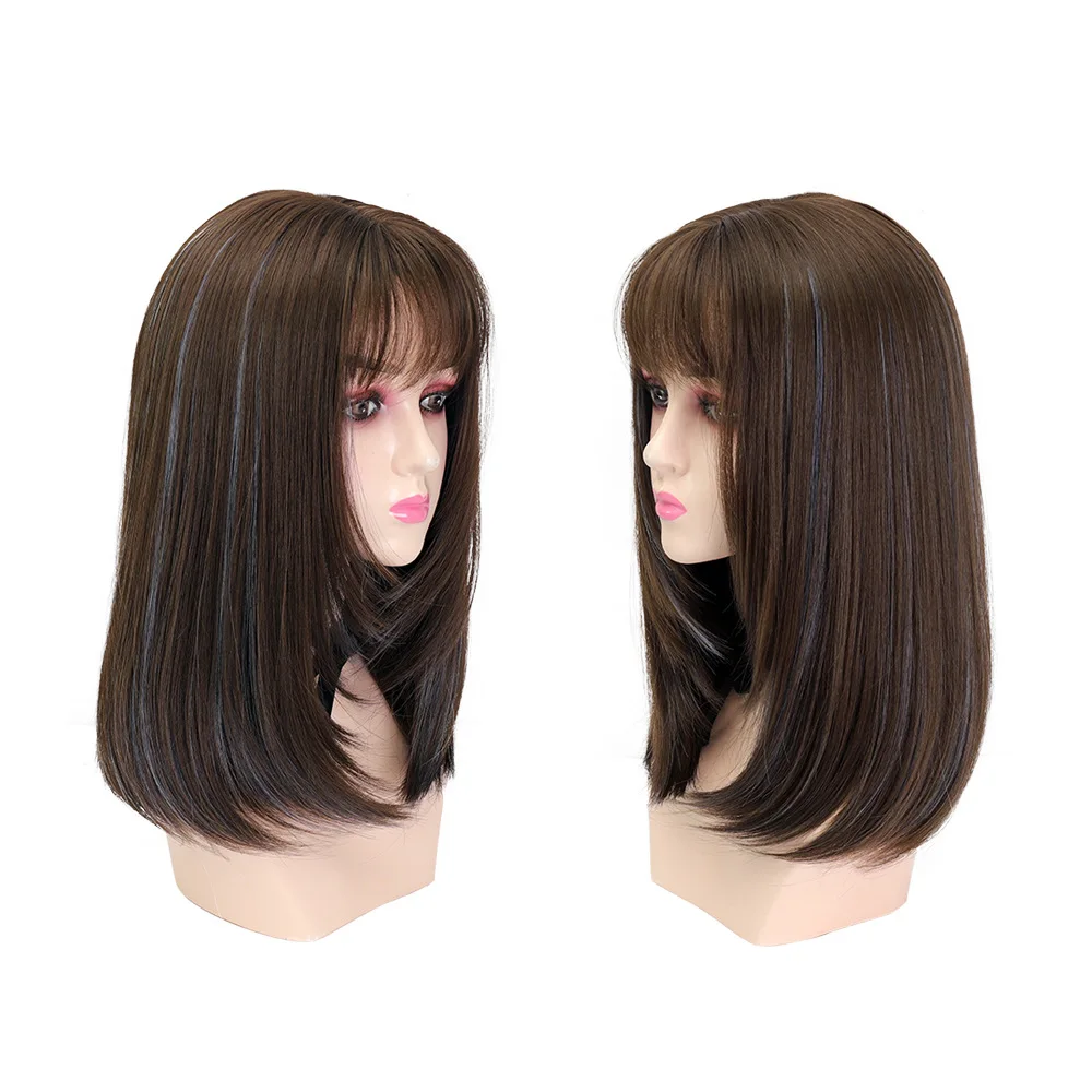 High-Quality Rose Net Human Braided Scalp Full Lace Wig Natural