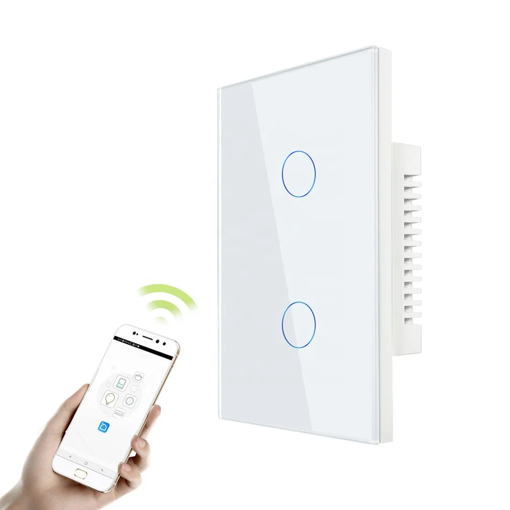 AU US Type 1/2/3/4 Gang Touch Glass Panel Smart Light Switch 110-240V AC Tuya App WiFi / Zigbee Home Electronic Smart Switch