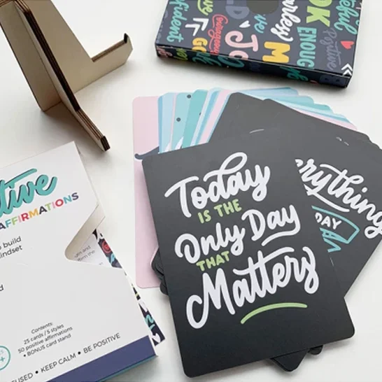 Custom Printing Paper Positive Affirmations Cards Adult Playing Cards Printing Affirmation Cards With Stand