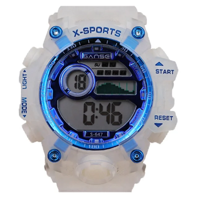 China Manufacturer Sanse Transparent S-647T Multifunctional Digital Sport Watch for Women /children