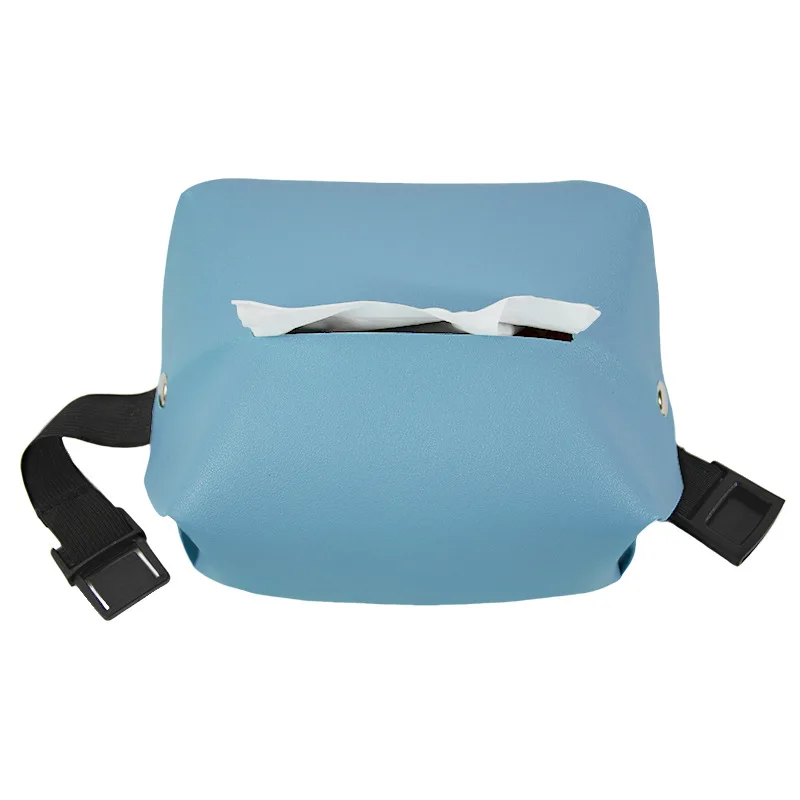 Soft PU Leather Car Tissue Box Hanging Sun Visor Leather Tissue Box