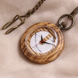 Винтажные деревянные карманные часы с цепочкой, деревянные поделки, подарок на 5-ю годовщину