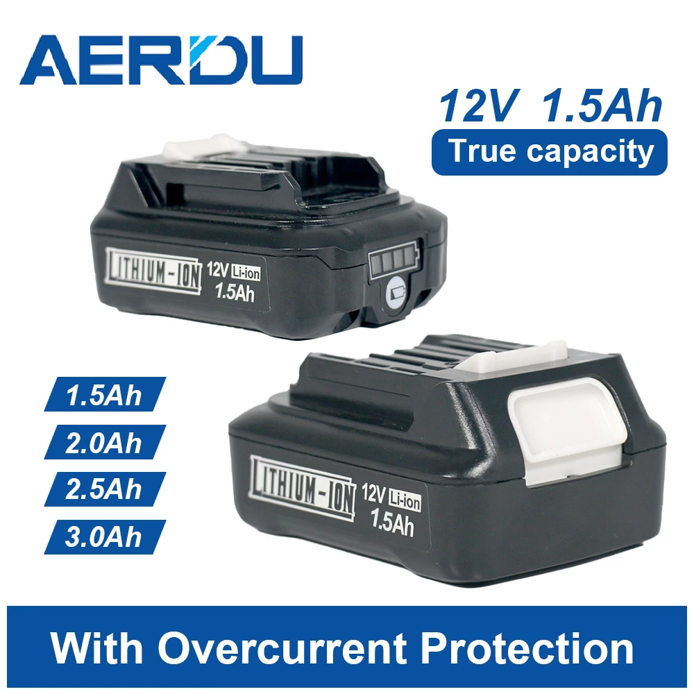 OEM/ODM Certified 12V 1500mAh Li-Ion Replacement Battery 1.5Ah with LED Indicator for Makita 11.1V Tool Batteries