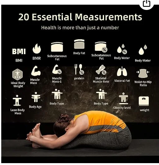 BMI Smart Digital Weight Analyzer 180KG Mini Digital Display Rectangle American Style Electronic Balance Scale Bluetooth Scale