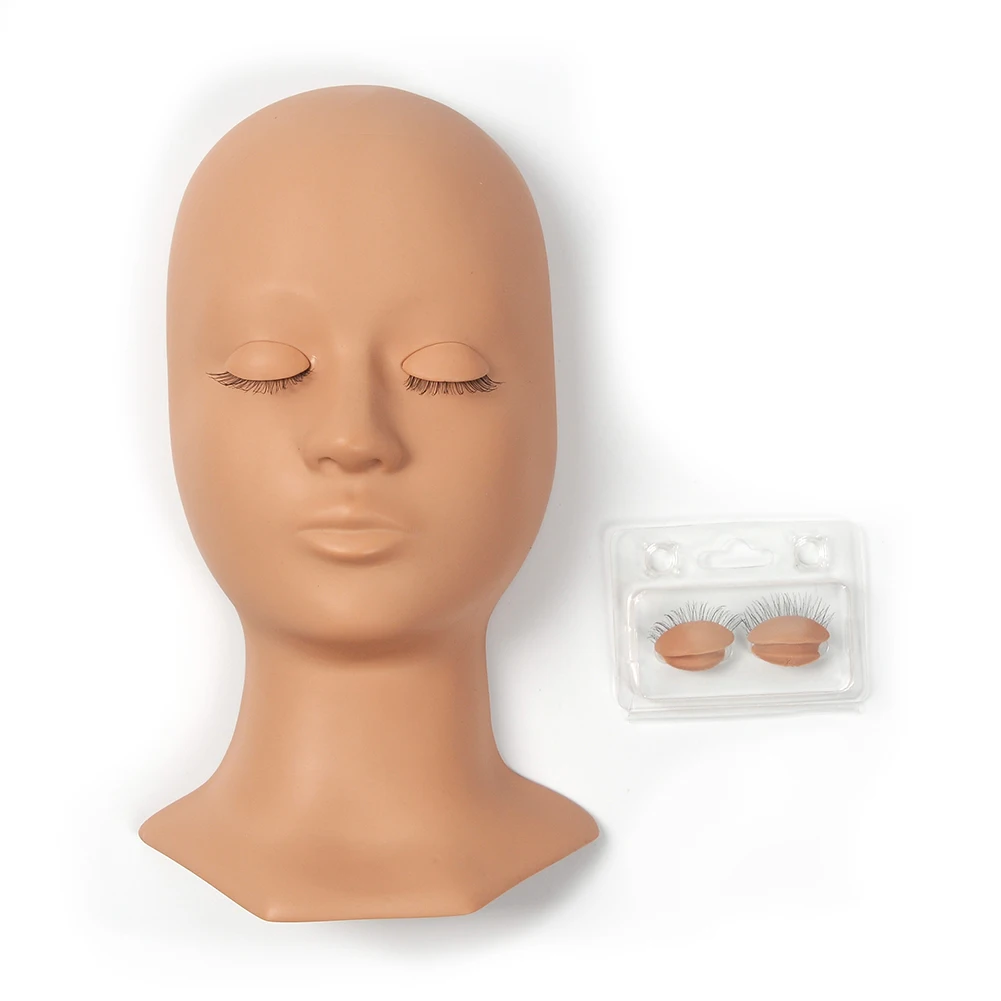 Free Ship Mannequin Head Cosmetology Training Head for Eyelashes Planting Practing Make up  Training