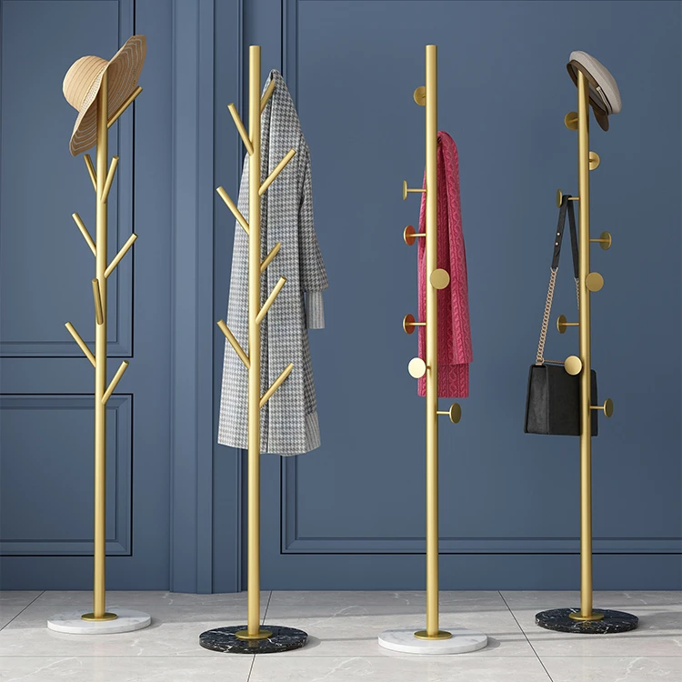 Marble durable metal nordic light luxury simple bedroom coat and hat rack