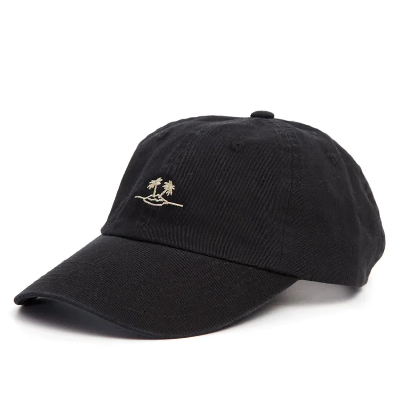 Custom Unstructured Black Dad Hat Embroidery