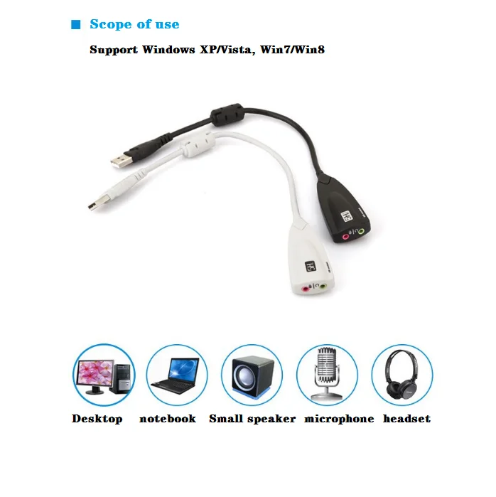 USB2.0 Sound Card Virtual 7.1 Channel CM108 USB Sound Card 5HV2 Adapter External Sound Card For Laptop Desktop