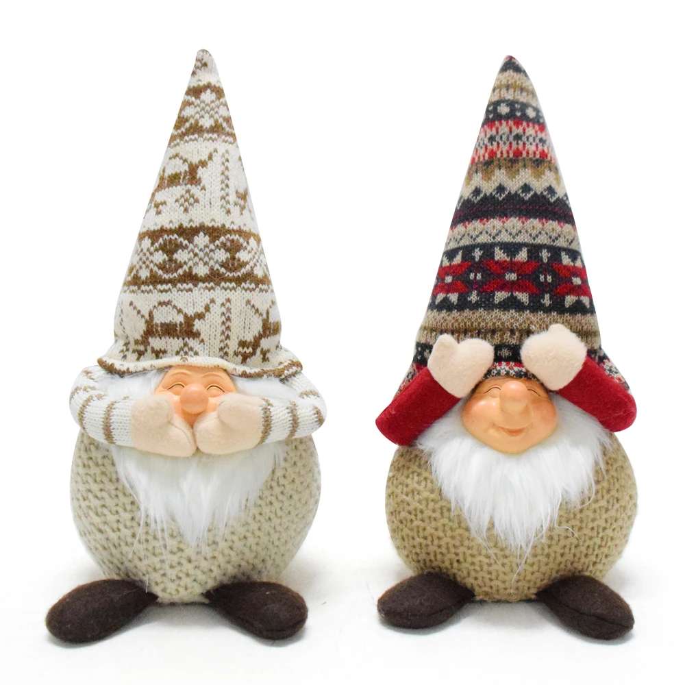 Handmade Christmas Nordic Tomte Dwarf Festival Elf Doll Ornaments Plush Naughty Xmas Santa Gnomes Decor