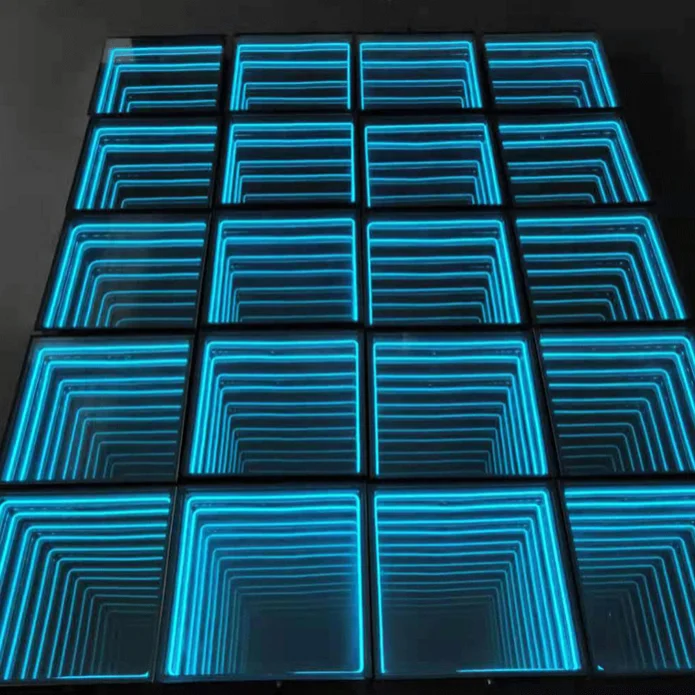 Interactive RGB LED Dance Floor for Parties Dj Lighting Emitter Brick Lights Glass Body Material for Interactive Entertainment