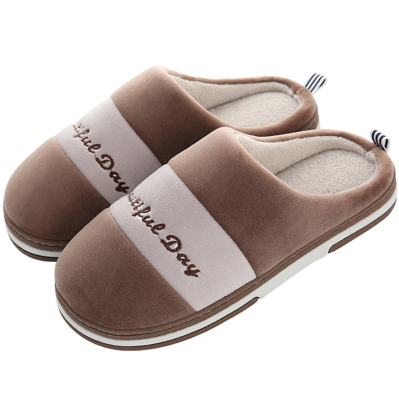 Wholesale non slip indoor mens cotton winter warm slippers for men