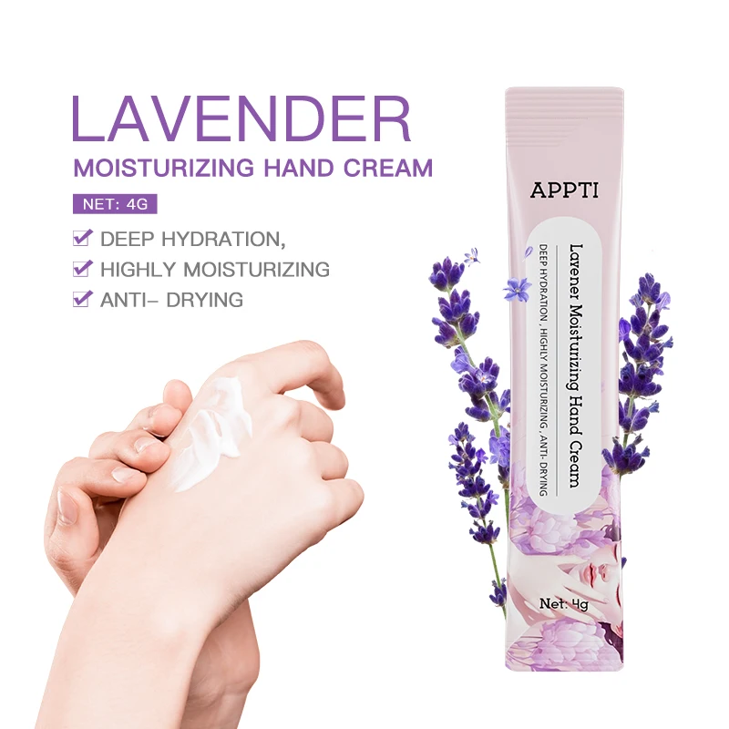 Wholesale APPTI Vegan Lavender Deep Moisturizer Hand Cream Private Label Travel Mini Size Nourishing Hand Moisturizing Cream