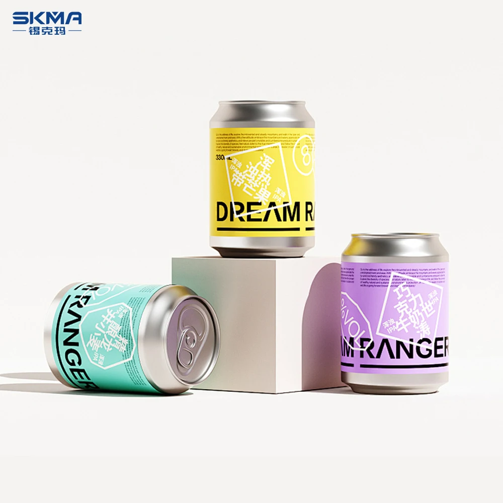 OEM Beverage Empty 330ml Slim Round Aluminum Can For Alcohol Drinks Whisky Aluminum Cans takeaway standard Aluminum Cans