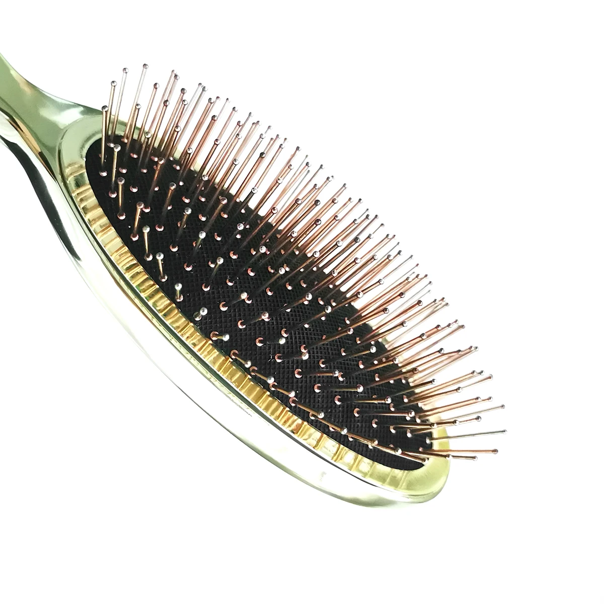 Customize Anti-static Round Head Private Label Plastic Air Cushion Massage Steel Needle Paddle Hair Brush Comb With Metal Pins