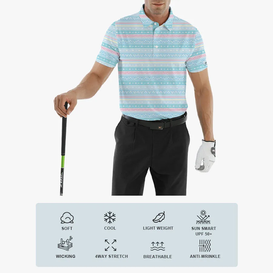 DEOLAX good quality design pattern print 4 way stretch moisture wicking golf wear color combination sports polo shirt