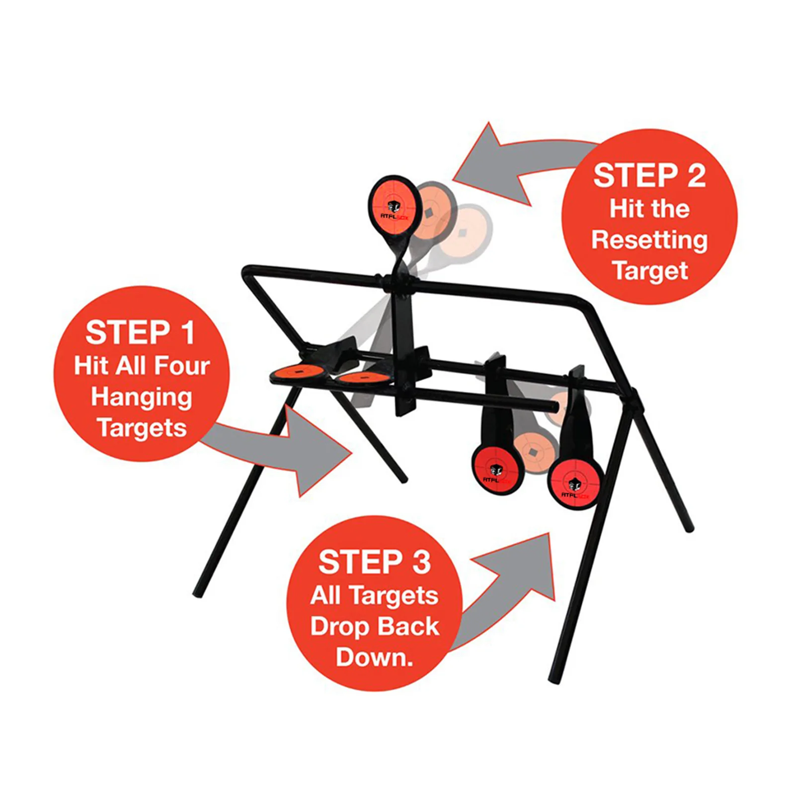 High Quality Tactical Steel Archery Outdoor Hunting Target Unisex Heavy Metal Spinning Pallet Shooting Gun & Archery Toy