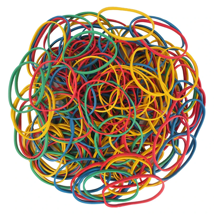 Factory Wholesales High Quality Assorted Size Colorful Rubberbands Elastic Rubber Bands for Home Packing Office Supplies