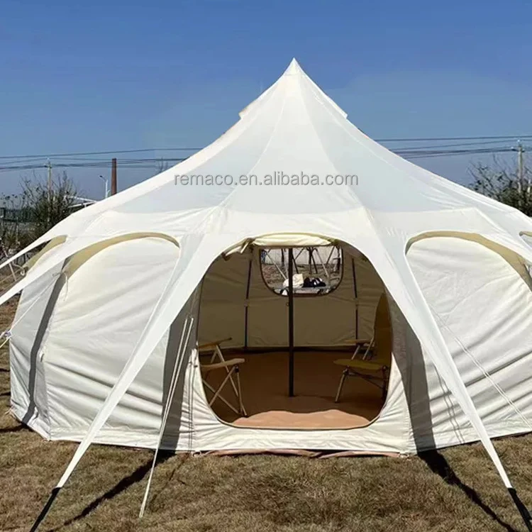 Remaco Outdoor Glamping Luxury Heavy Duty 4 Season Cotton Canvas Trap Extra Large 4m 6m 5m Luna Bell Tent