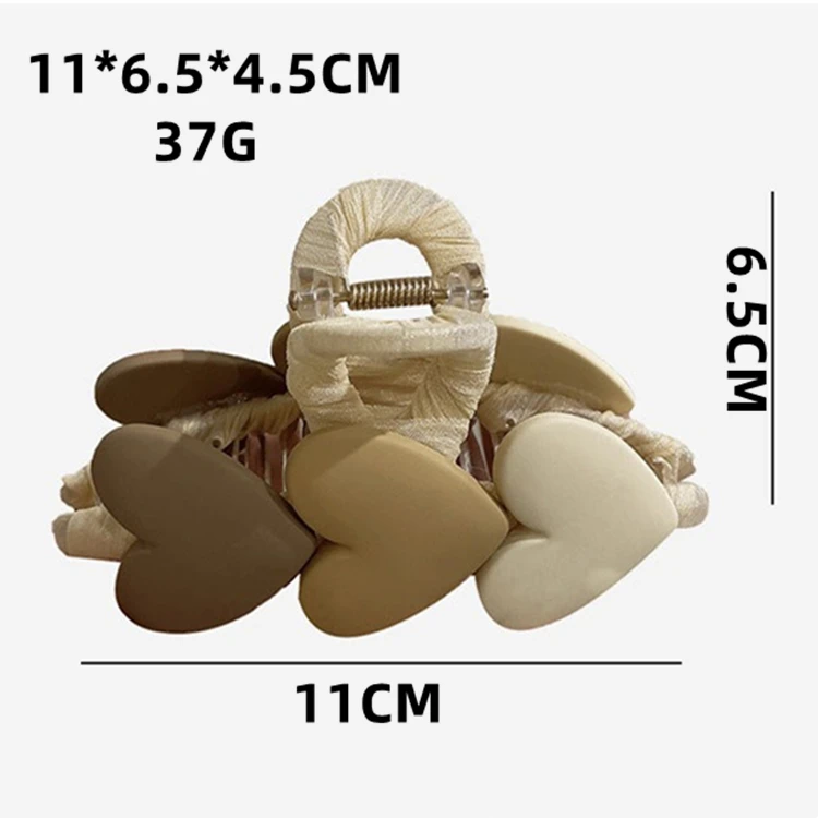 Acrylic Simple Gradient Love Heart Hair Claw Cute Three colour Hair Claw For Thick Hair Matte Haarspange For Women Accessories