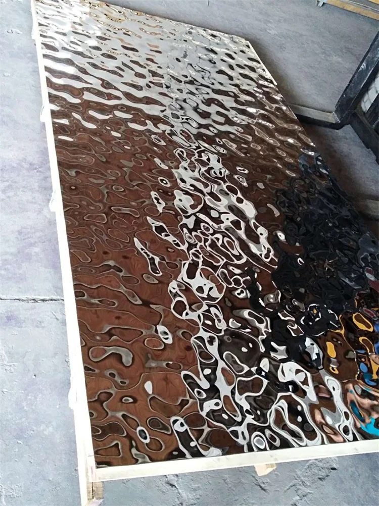 Decorative Wall Panels Sheet Colored Water Ripple 201 304 Stainless Steel Decorative Sheet Stainless Steel Decorative Plates