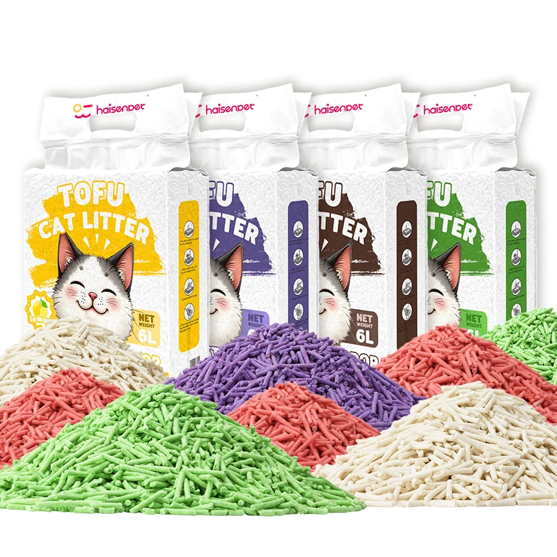 BSCI Custom Logo Eco Friendly Custom Fragrance Clumping Tofu Cat Litter Sand