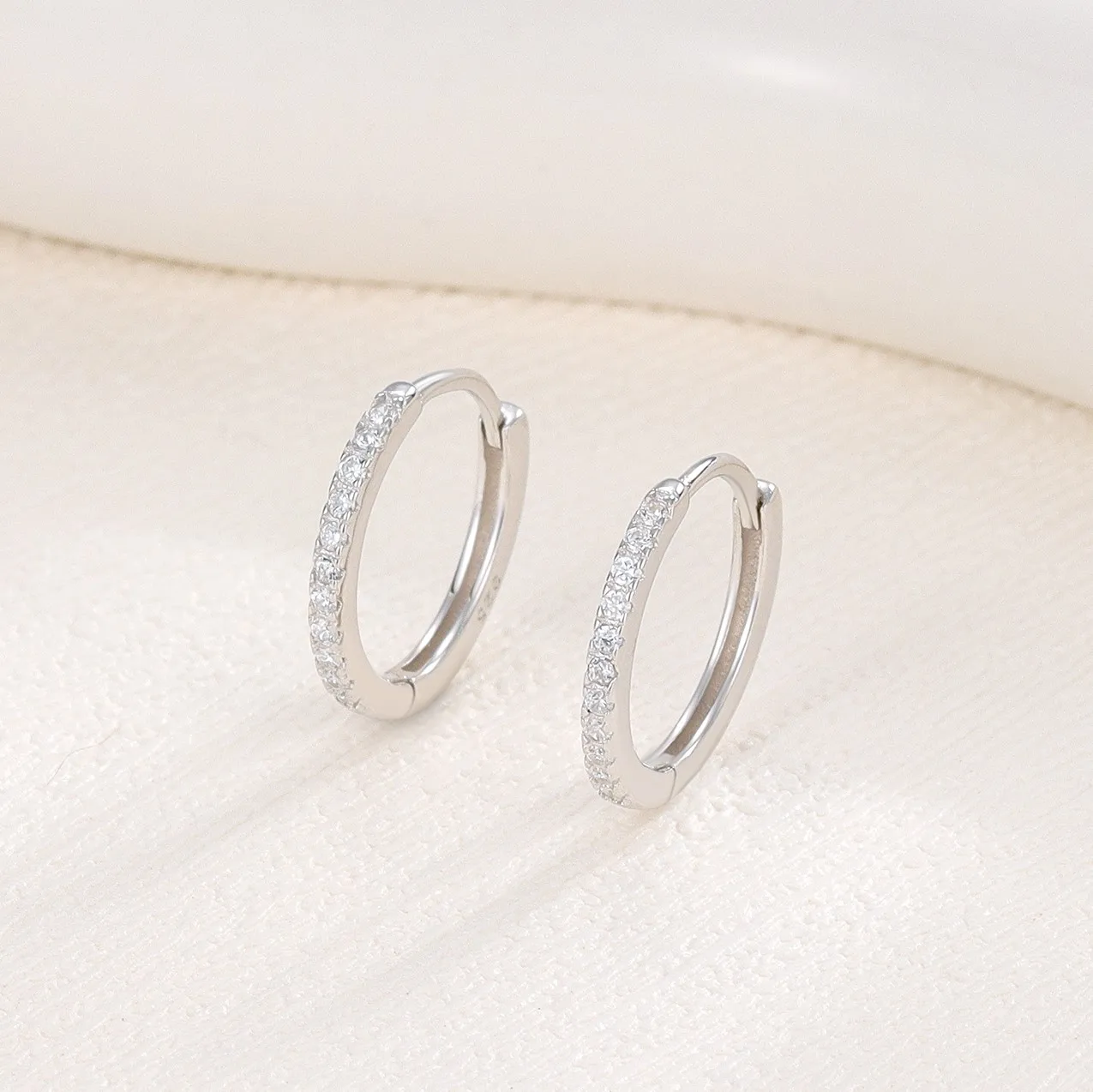 925 Sterling Silver Gemstone Diamond Gold Plated Cubic Zirconia Geometric Hoop Earrings Huggie For Women Girl Fine Jewelry Set