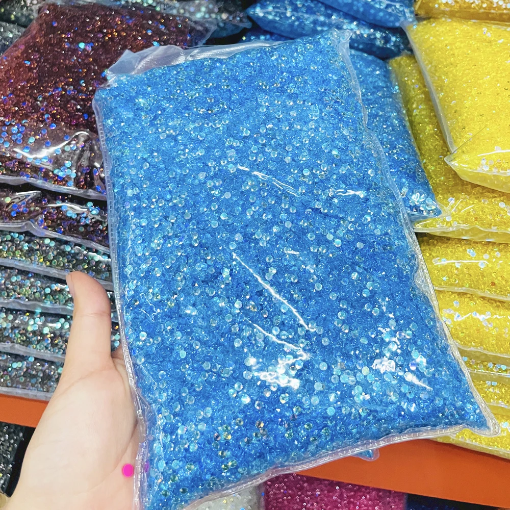 Yantuo 2mm -6mm Non Hot Fix Flatback Crystal Stones Transparent AB Jelly Resin Rhinestone For DIY Decoration