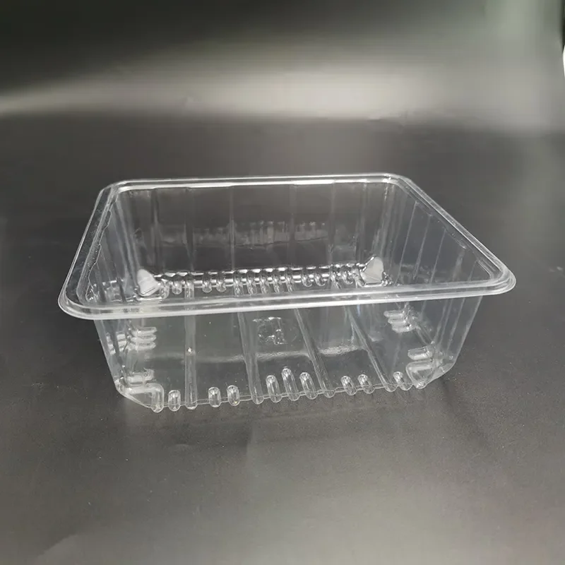 XIEFA Rectangular blister PET plastic transparent fruit and vegetable salad food container tray