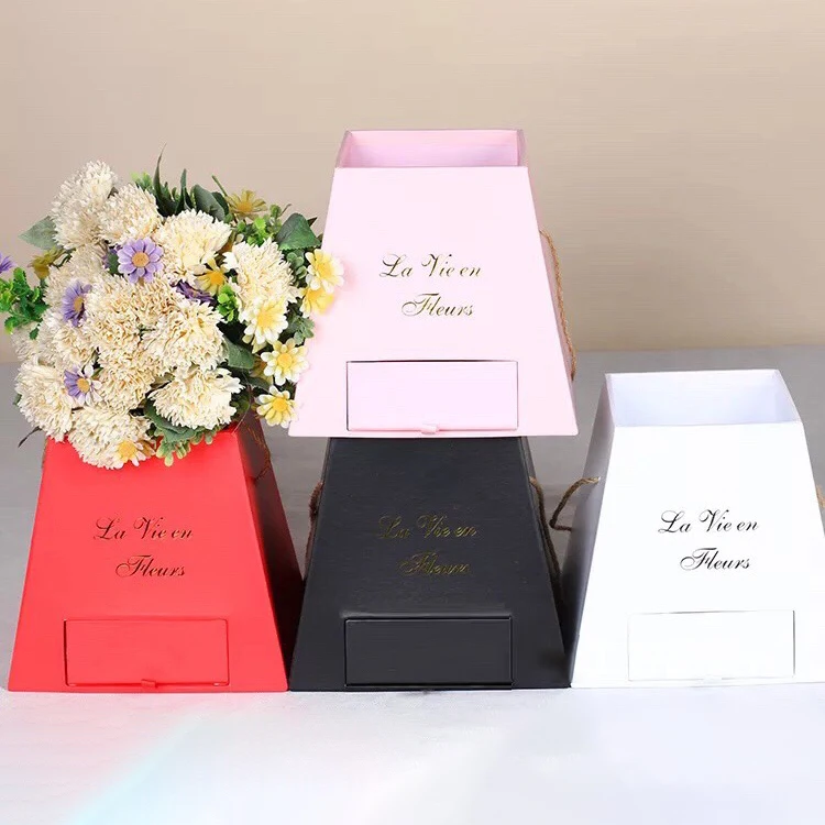 Trapezoidal special gift portable drawer gift box Valentine lipstick perfume flower box