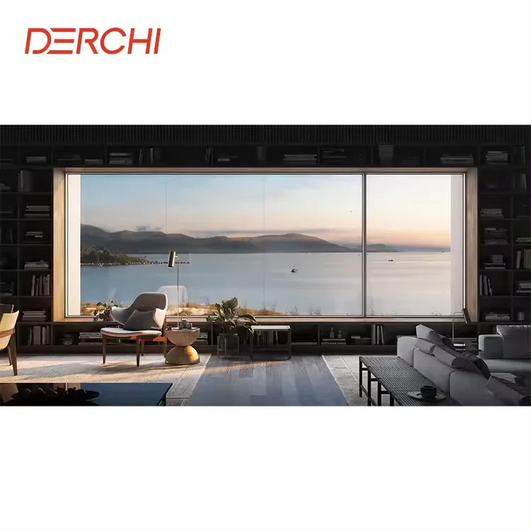 Hurricane Anti-impact Heat Insulation Thermal Break Great Picture Window Temered Glass Panoramic Aluminum Fixed Window