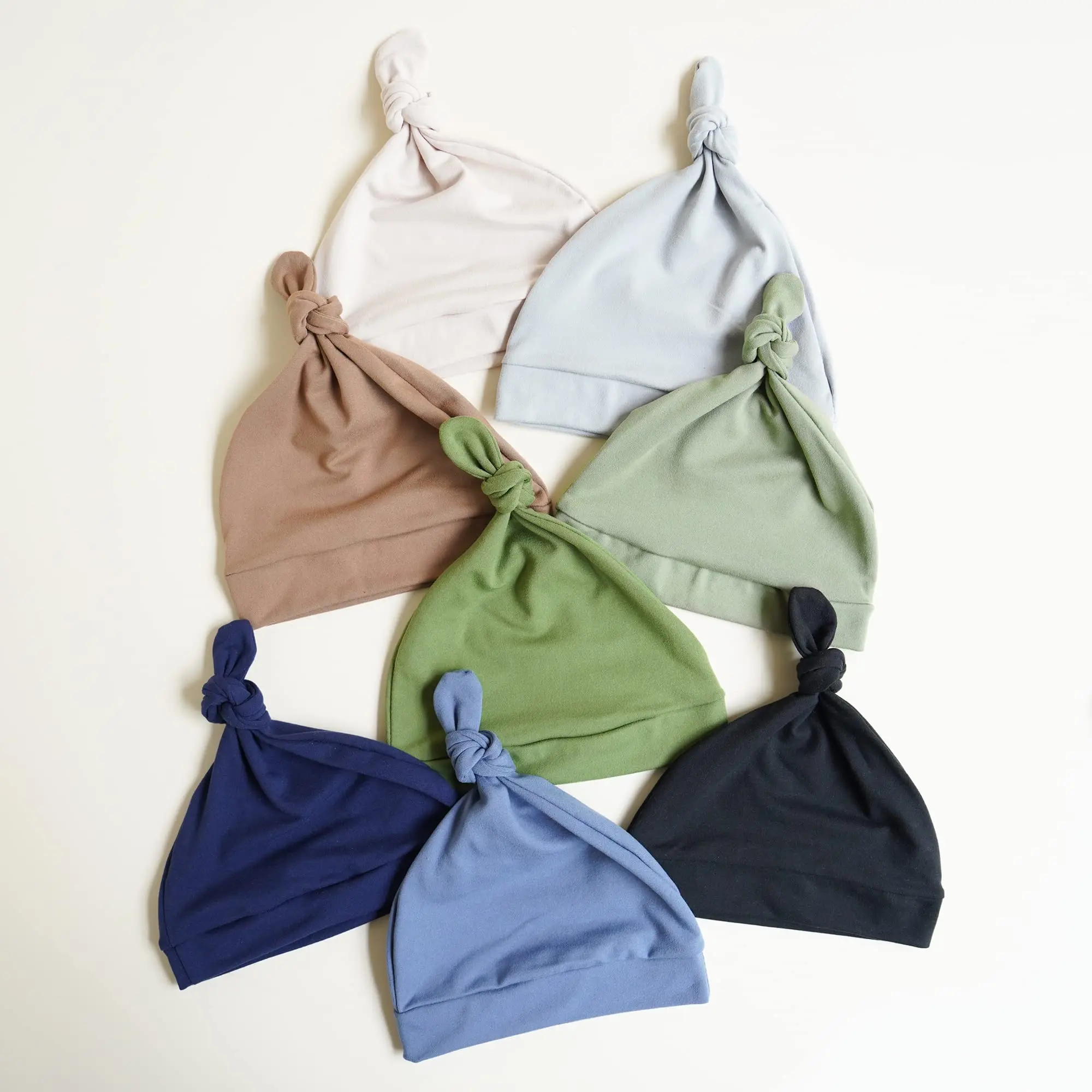 100% Cotton Newborn Baby Hat Infant Beanie Top Knot Stretchy Hats for Boys and Girls