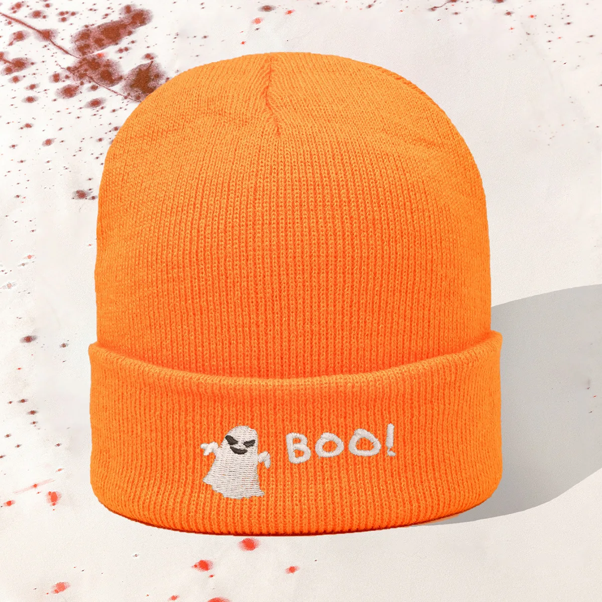 Новая Повседневная трендовая шерстяная шапка с вышивкой вязаная Ghost Boo модная акриловая зимняя теплая холодная шапочка