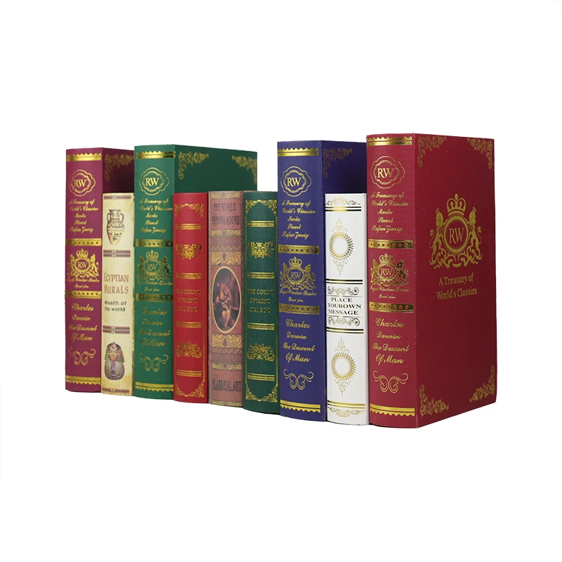 Luxury Fake Books for Decoration Openable Simulation Book Storage Box Coffee Table Books Villa Hotel Home Decor Photo Props