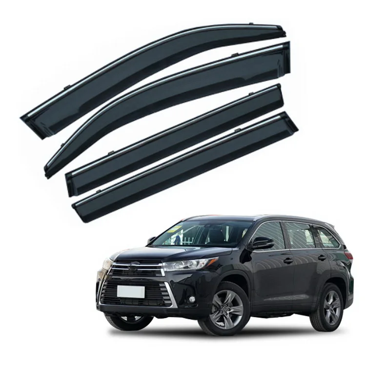 car door windows sun vent visor wind deflector window visor for toyota highlander 2015-2021 door visor